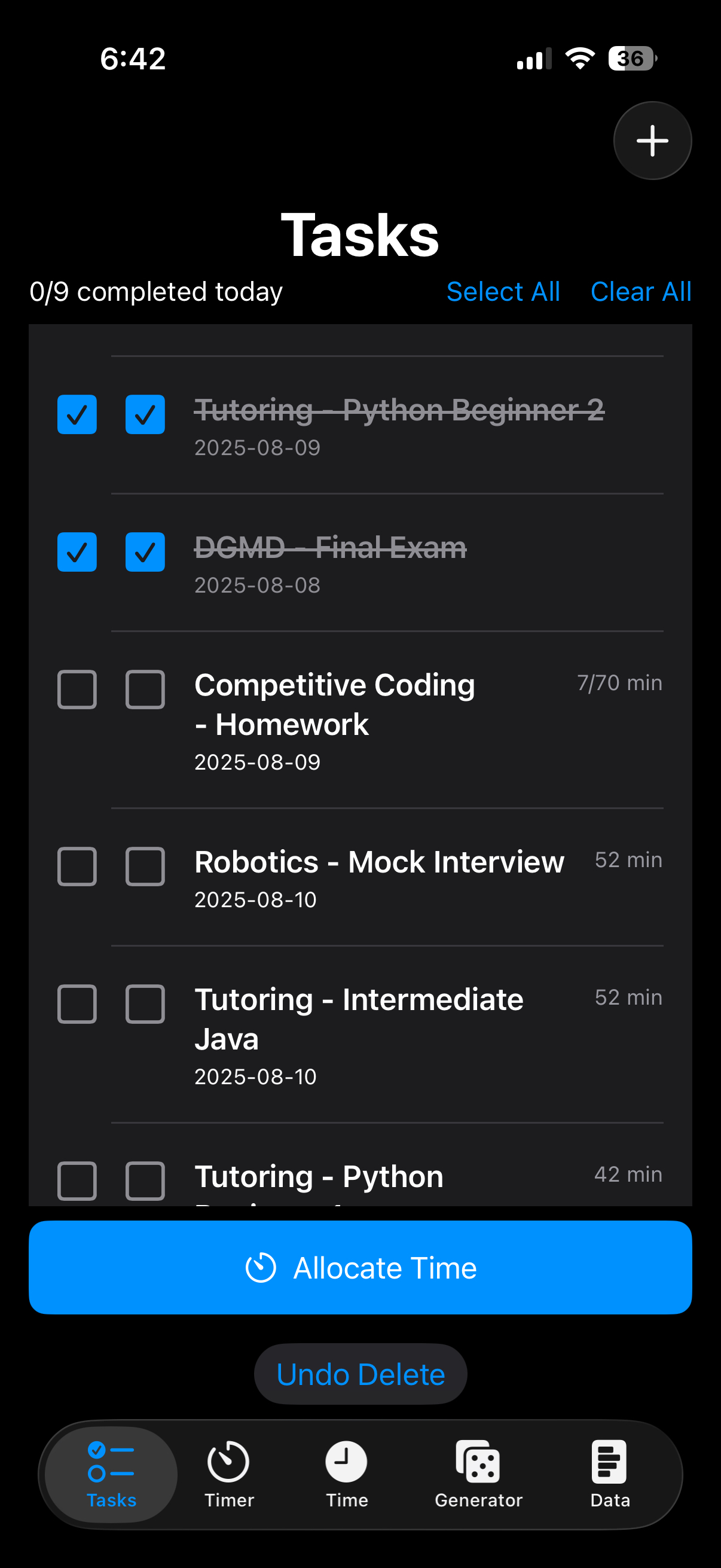 EthanToDoList screenshot 1